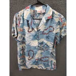 Vintage OCEAN PACIFIC OP Men's Small Rayon Hawaiian Button-up Shirt HULA